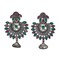 Indian Oxidized Jhumka Earrings for Women - Indian Oxidized Bell Tassel Jhumki Ethnic Floral Chandbali Earrings Faux Pearls Bollywood Style Dangle Earring Jewelry for Bride Gift for Her